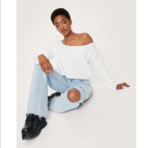 Nasty Gal off-the-shoulder sweater